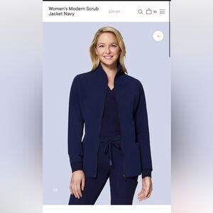 Mandala Navy Blue Scrub Jacket